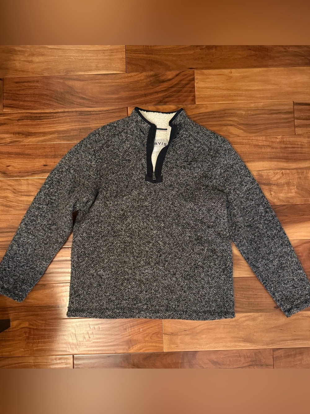 Orvis Women’s Dark Grey Zip-Up Knit and Fleece Pullover